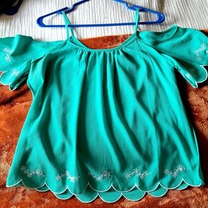 Teal cold shoulder